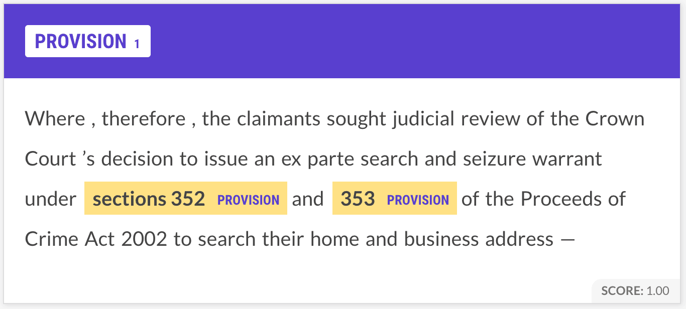 Separately annotated numeric entities